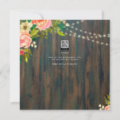 Carte LeahG Pêche Rustique Mariage Floral de corail (Dos)