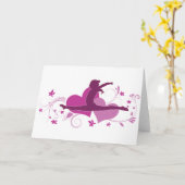 Carte Leap de gymnastique du coeur rose (Fleur jaune)