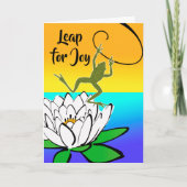 Carte Leap for Joy with Frog and Water Lily (Devant)