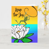 Carte Leap for Joy with Frog and Water Lily (Fleur jaune)