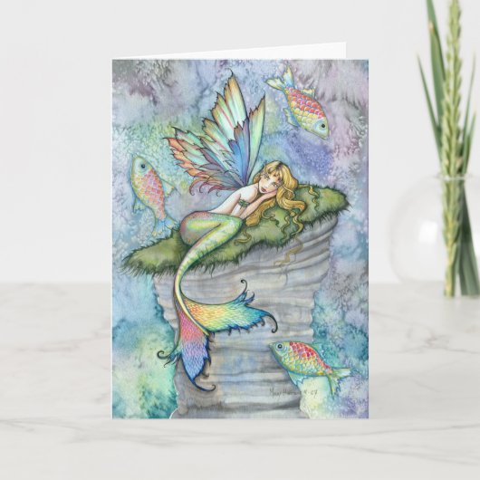 Carte Leaping Carp Mermaid Greeting Card by Molly Harris (Devant)