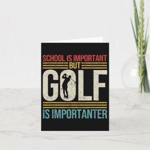 Carte L'École Vintage Rétro Est Importante, Mais Le Golf