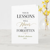 Carte Leçons de professeur nom personnalisé (Fleur jaune)
