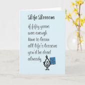 Carte Leçons de vie - un drôle poème de cinquantième ann (Fleur jaune)