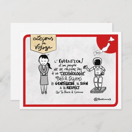 Carte Leçons de voyage : "Évolution d’un peuple" (Devant / Derrière)