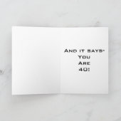 Carte L'ÉCRITURE EST SUR LE MUR 40ème (Intérieur)