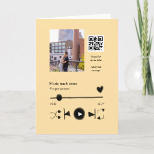 Carte Lecteur de musique couple personnalisé code q r te