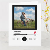 Carte Lecteur de musique romantique pour la Saint-Valent (Fleur jaune)