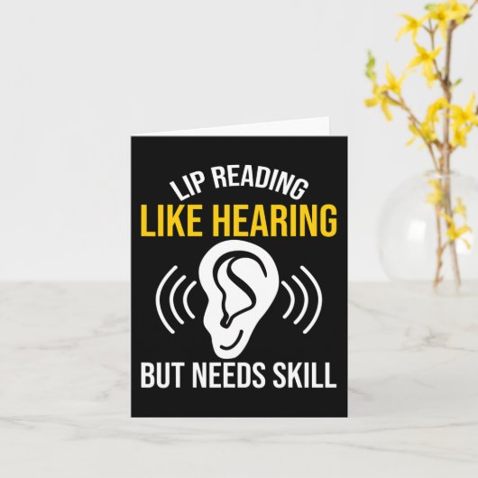 Carte Lecture de la lèvre Comme entendre Sourde Sensibil (Fleur jaune)