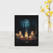 Carte Lecture du livre d'Halloween Ghost Forest Camping (Fleur jaune)