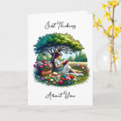 Carte Lecture et thème de la nature Miss You (Fleur jaune)