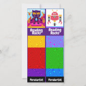 Carte Lecture Rocks, Chat, Robot Signet Card (Dos)