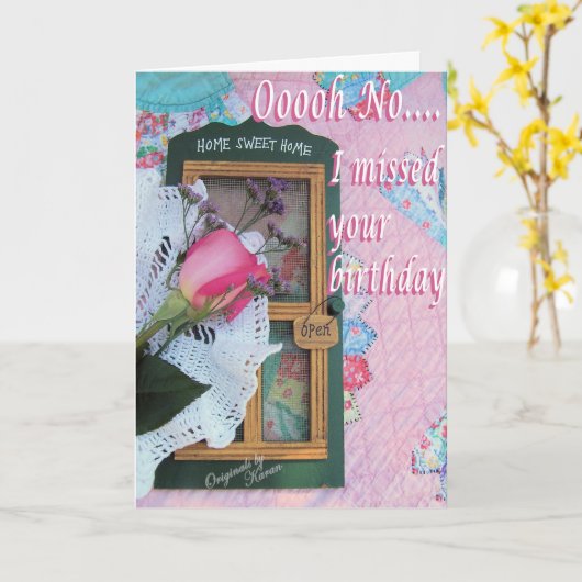 Carte L'édredon vintage retardé (Fleur jaune)