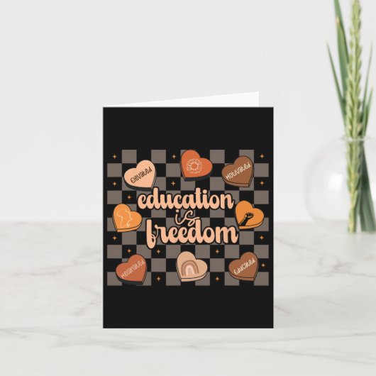Carte L'éducation rétro est la liberté Enseignants afro- (Devant)