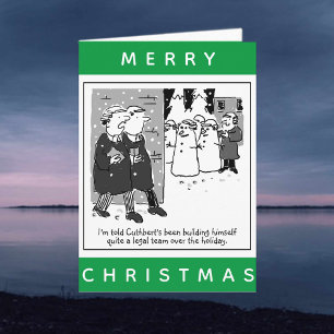 Carte Légal Avocats Et Snowmen Caricature Noël