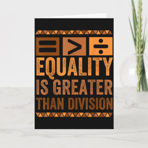 Carte L'égalité est plus grande que la division maths hi