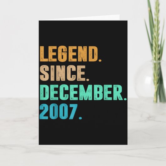 Carte Legend Since December 2007 Birth Of Birthday 2007 (Devant)