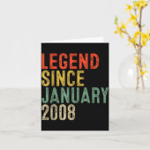 Carte Legend Since January 2008 18th Birthday 18 Year Ol (Fleur jaune)