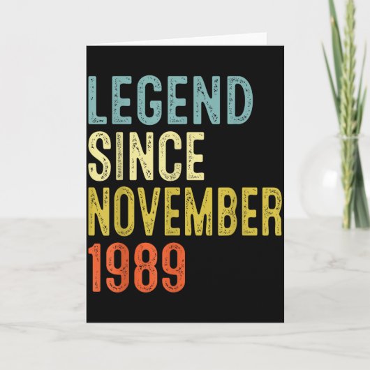 Carte Legend Since November 1989 36th Birthday 36 Year O (Devant)