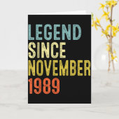 Carte Legend Since November 1989 36th Birthday 36 Year O (Fleur jaune)