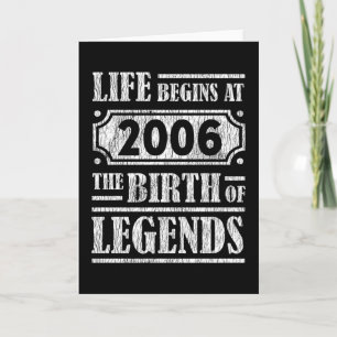 Carte Légendaire Né en 2006 Cadeau d'anniversaire Rétro