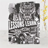 CARTE LEGENDARY GORILLA LESSONS LEARN GREETING CARD  (Fleur jaune)