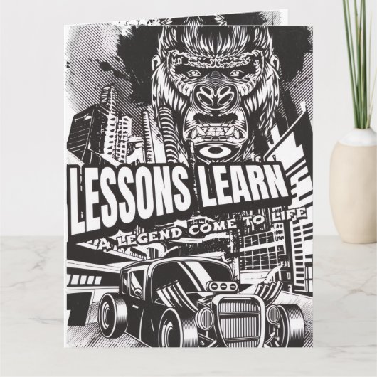 CARTE LEGENDARY GORILLA LESSONS LEARN GREETING CARD  (Devant)