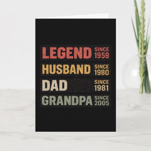 Carte Légende de grand-père vintage Mari Papa Grand-père