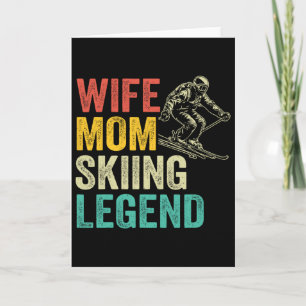 Carte Légende du ski femme maman vintage fête des mères