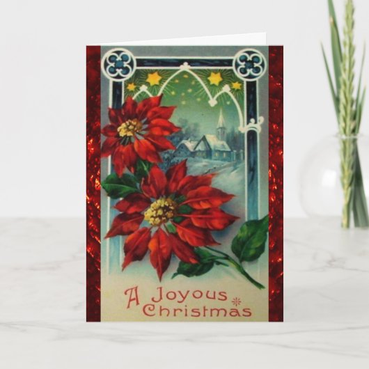 Carte Légende vintage de Noël Poinsettia (Devant)