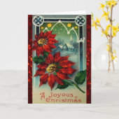 Carte Légende vintage de Noël Poinsettia (Fleur jaune)