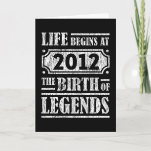 Carte Légende Vintage Né en 2012 Cadeau d'anniversaire v