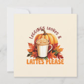 Carte Leggings, Feuilles et lattes S'il vous plaît - Aut (Devant)