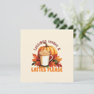 Carte Leggings, Feuilles et lattes S'il vous plaît - Aut