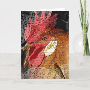 Carte Leghorns et dentelle