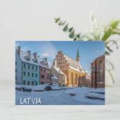 Carte L'église Saint-Pierre en hiver à Riga, Lettonie (Debout devant)