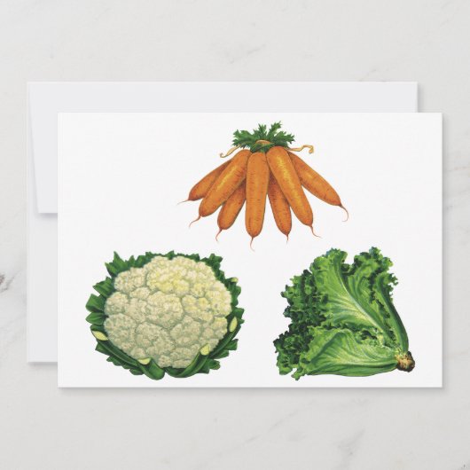 Carte Légumes Anciens; Carottes, Chou-fleur, Laitue (Devant)