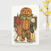 Carte Légumes d'Halloween Vintage (Fleur jaune)