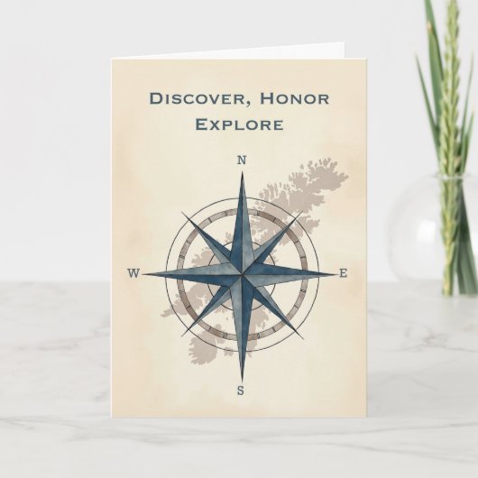 Carte Leif Erikson Day Modern Explorer Compass avec cart (Devant)