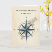 Carte Leif Erikson Day Modern Explorer Compass avec cart (Fleur jaune)