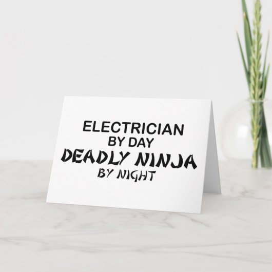 Carte L'électricien meurt Ninja par nuit (Devant)