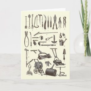 Carte L'élégant jardinier - Outils Jardin Antique