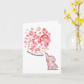 Carte L'éléphant souffle sur les ballons rouges Maladie (Fleur jaune)
