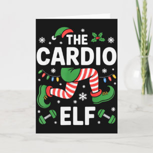Carte L'Elf Cardio Drôle de Fitness Noël Gym Entraînemen