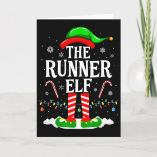 Carte L'Elf coureur Xmas drôle Noël coureurs course