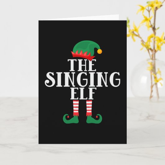 Carte L'Elfe Chantant Noël Drôle (Fleur jaune)