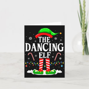 Carte L'elfe dansant Xmas drôle de groupe de corresponda