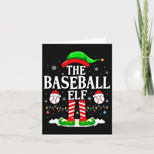 Carte L'Elfe De Baseball Drôle Correspondant À La Chri D (Devant)