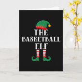 Carte L'elfe de basket-ball drôle de Noël (Fleur jaune)