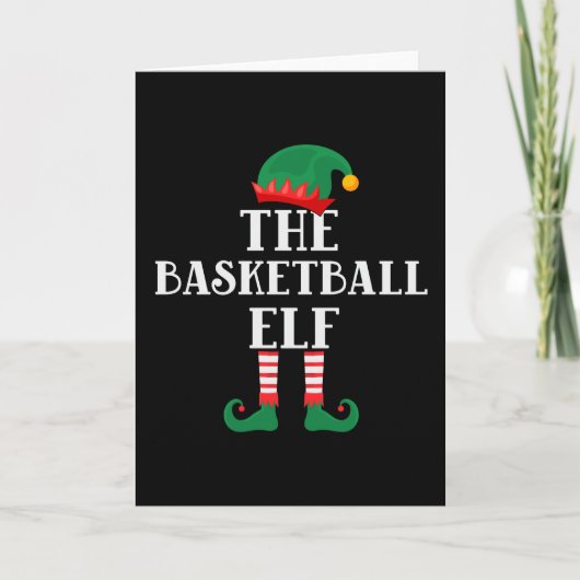 Carte L'elfe de basket drôle de Noël (Devant)